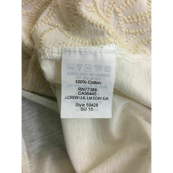 J Crew Ivory Floral Embroidered Long sleeve top - Picture 6 of 7